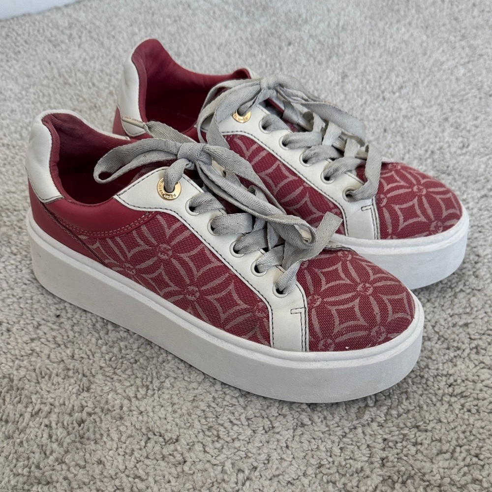 Michael Kors Romey Logo Jacquard Platform Sneaker, Rose Color - Size 6.5 - Picture 2 of 8
